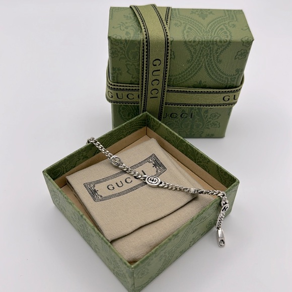GUCCI Interlocking G Bracelet Argento - Picture 11 of 16